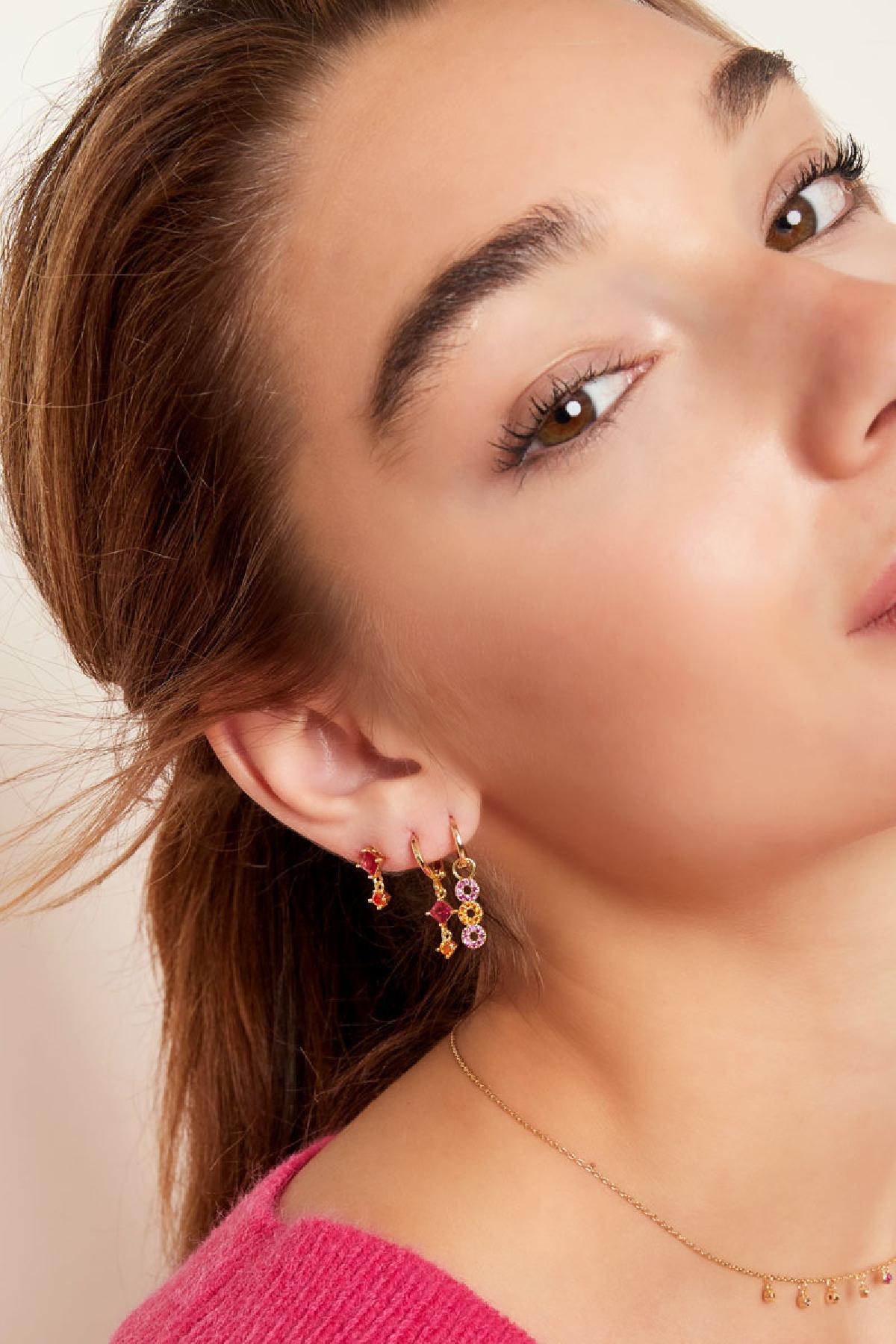Ohrringe mit farbigen Steinen - Kollektion Sparkle Silber Kupfer h5 Bild2